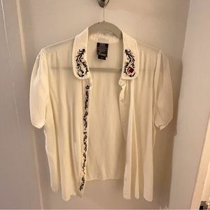 Kiki’s Delivery Service/Studio Ghibli button up blouse with embroidery - size M